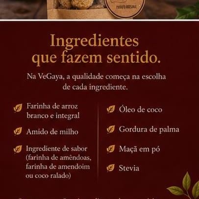 Ingredientes dos biscoitilhos VeGaya